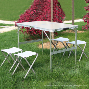 Outdoor Furniture General Use and Aluminium Metal Type folding dining 1pcs table with 4pcs chairs